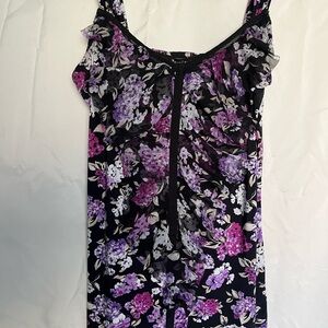 White House Black Market Purple Floral Camisole